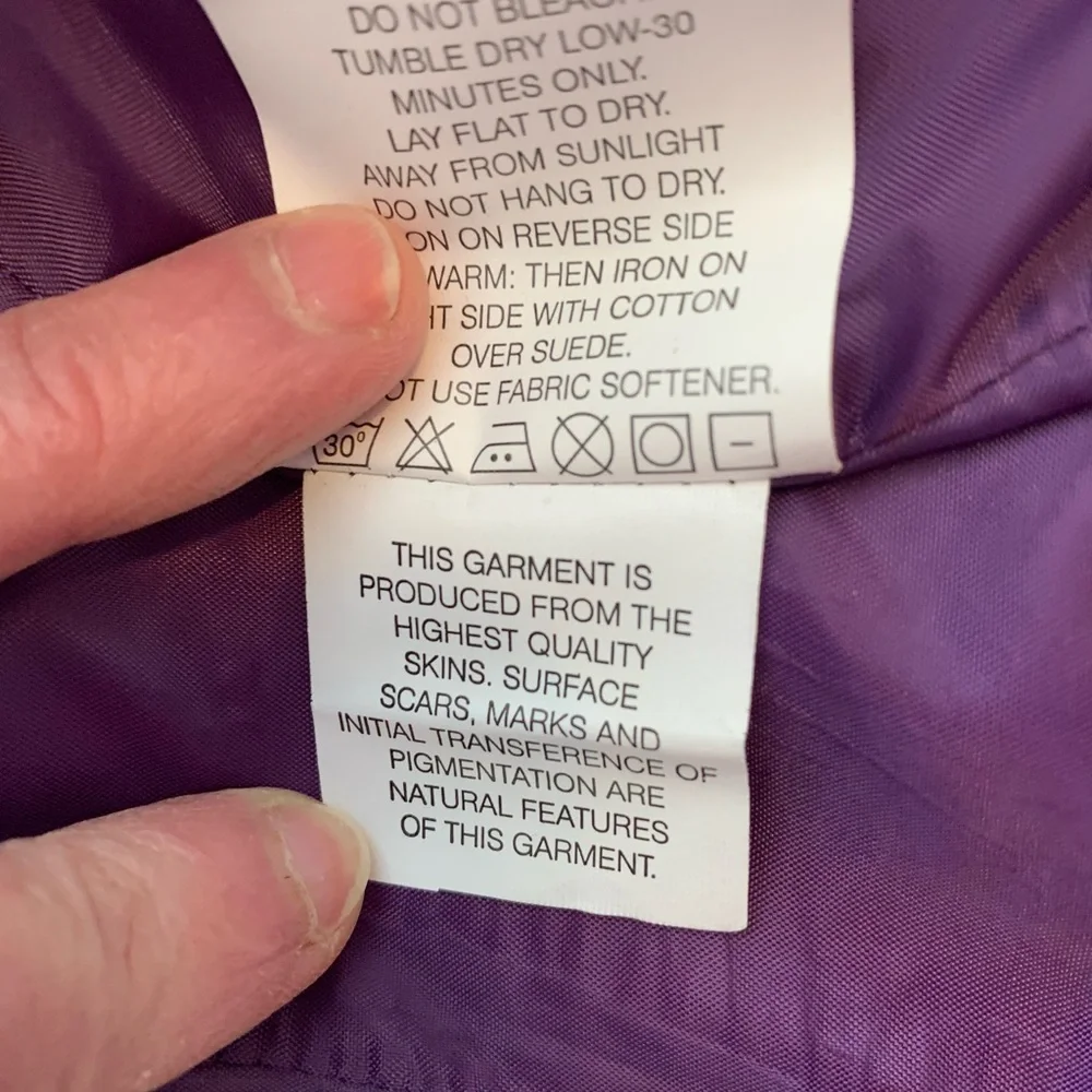 Catherine Stewart Purple Women's Suede Ruffled Jacket Size M
